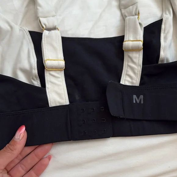 Monday Swimwear Black and Cream Sports Bra - Picture 4 of 7